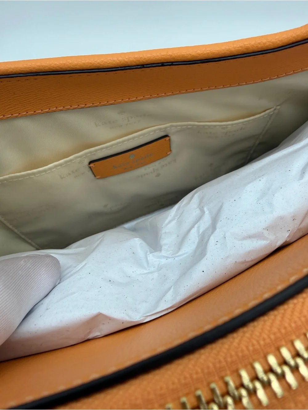 Kate Spade Thompson Street Straw Satchel Bag With Charm Desert Sun Orange Tan